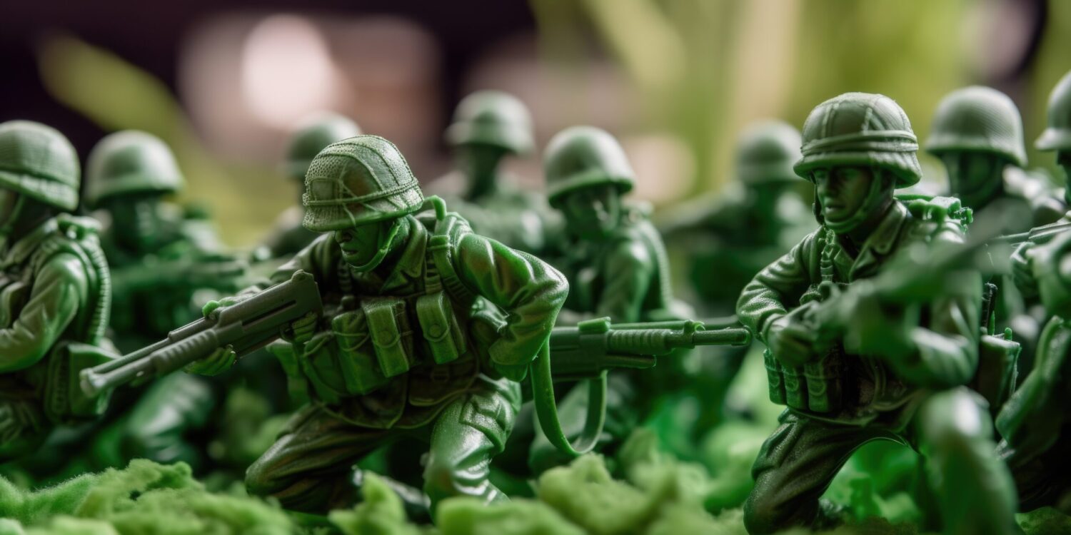 photo of small green plastic army men