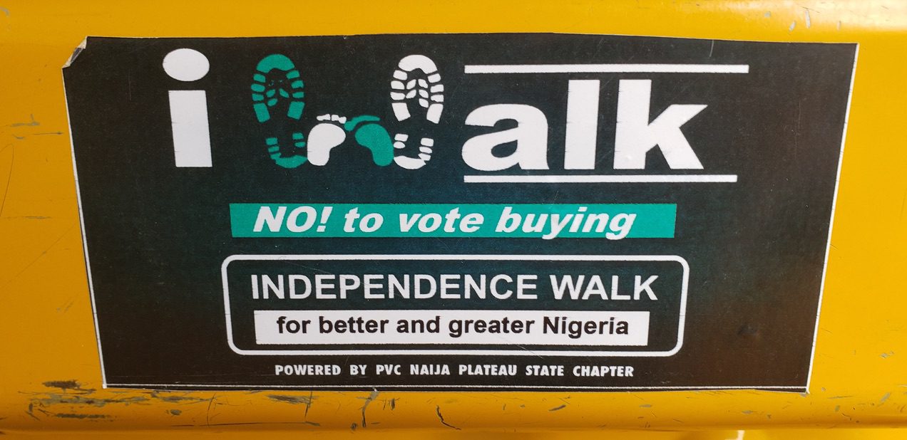 Election sign - No! to vote buying Nigeria