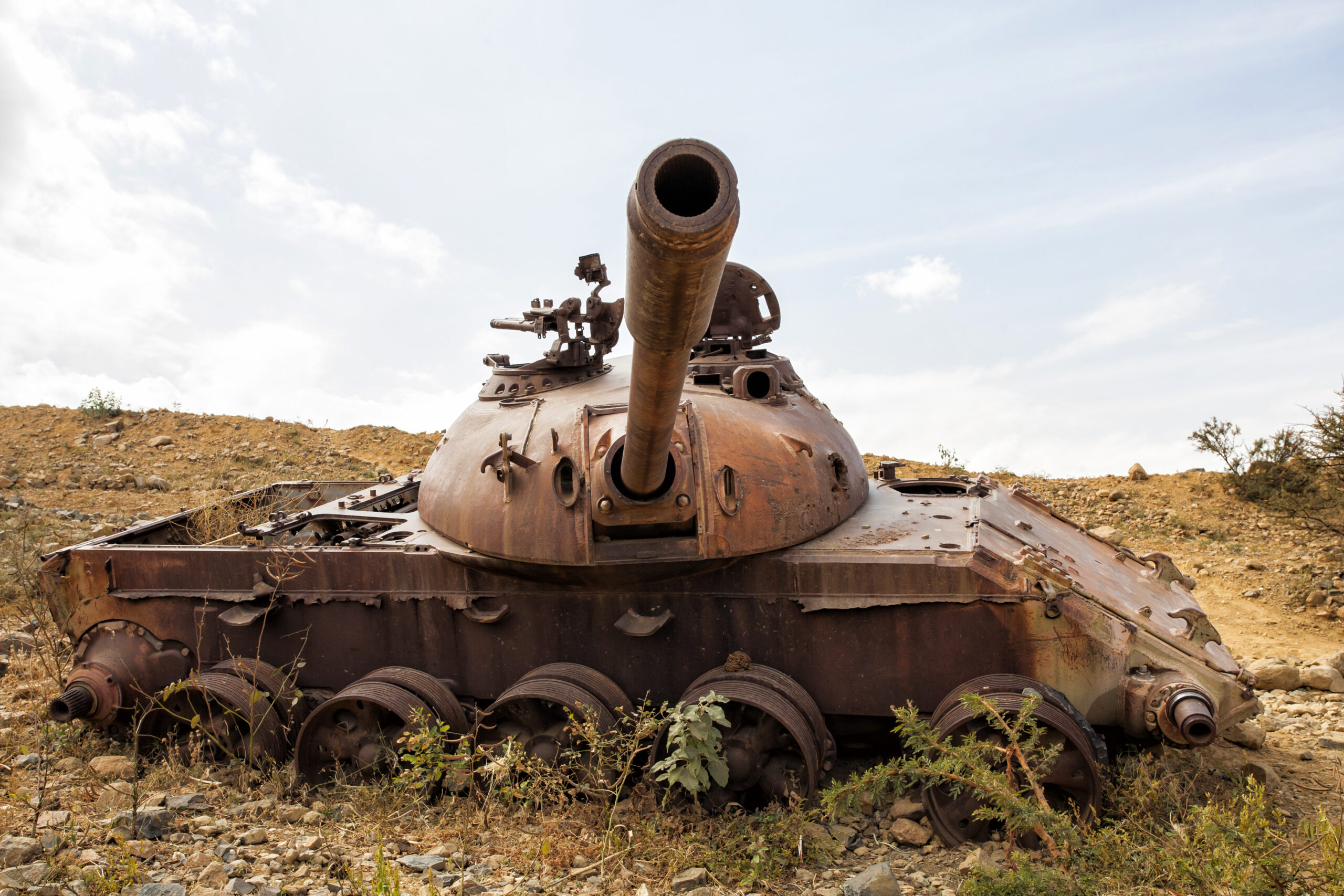 Wreckage of a tank, Tigray Ethiopia