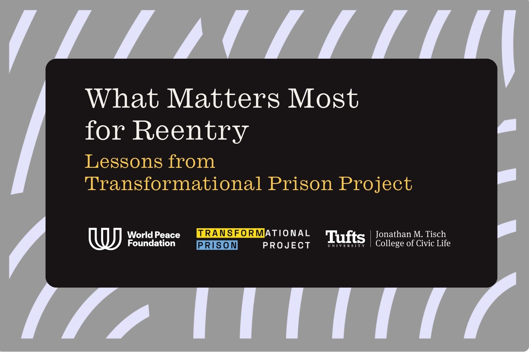 Banner image white and yellow text on black background "What matters most for reentry"