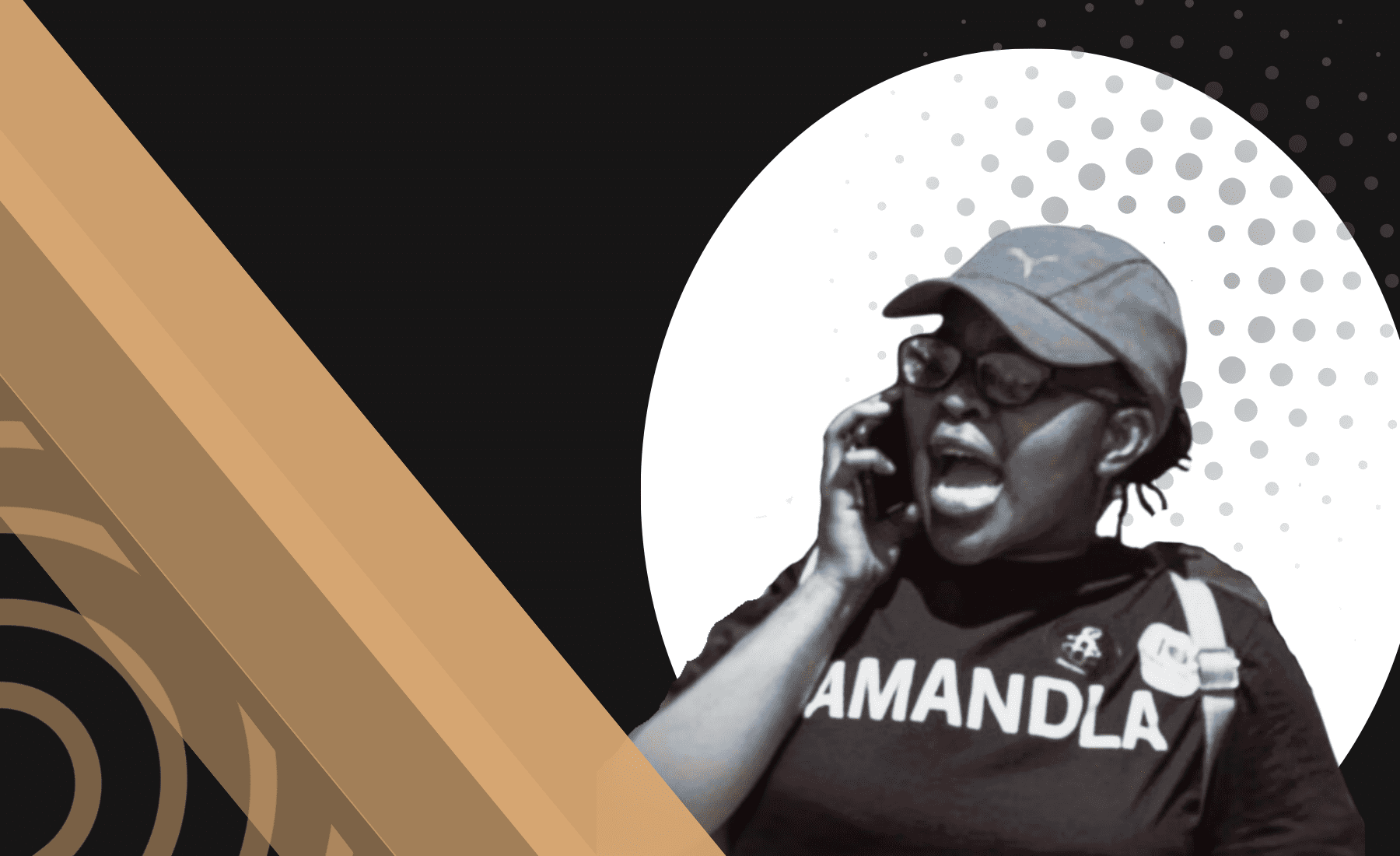 Black and white photo of a woman at a protest