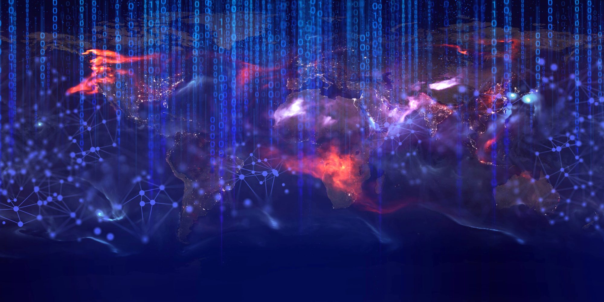 illustration signifying deep data learning, AI, system futuristic of world of social network