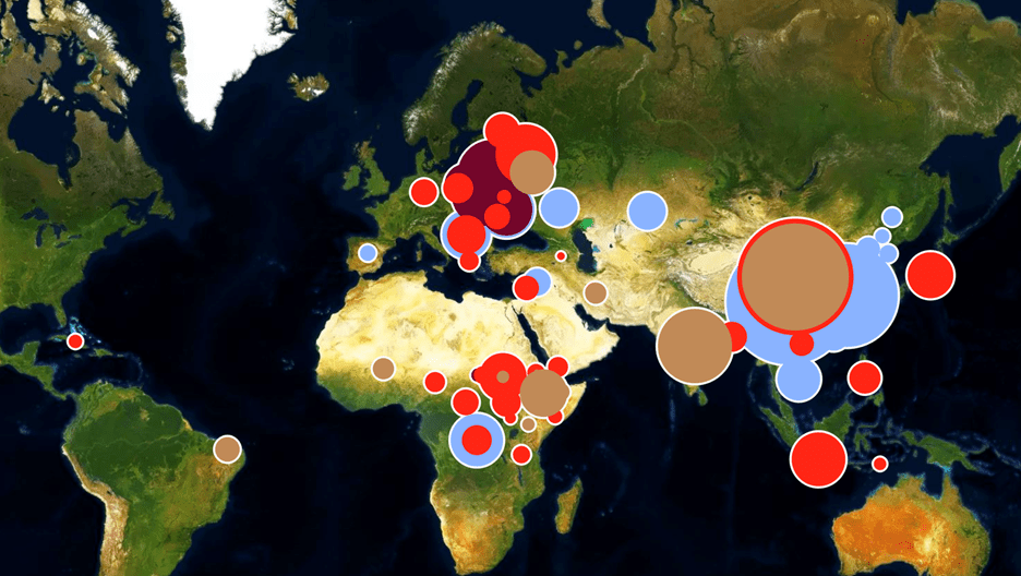 stillshot of famine mapping of globe